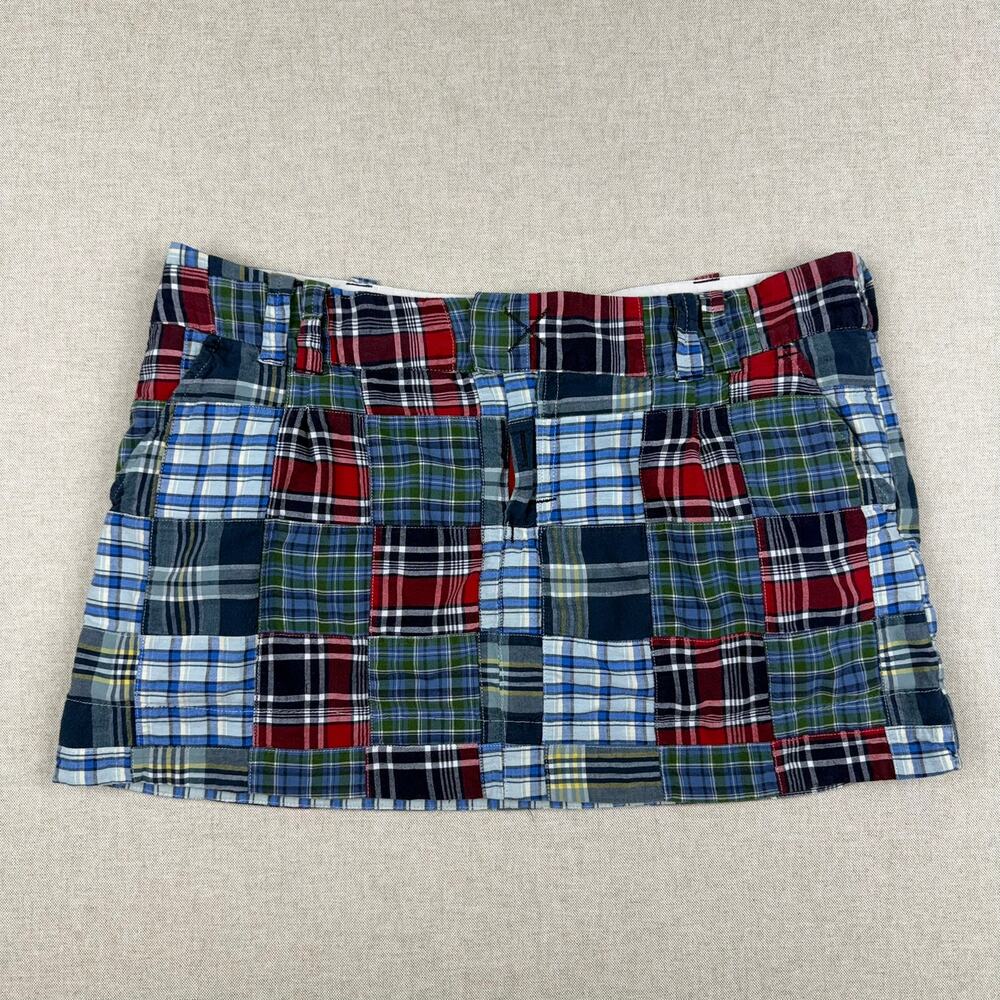 American Eagle Patchwork Plaid Mini Skirt Cotton … - image 1
